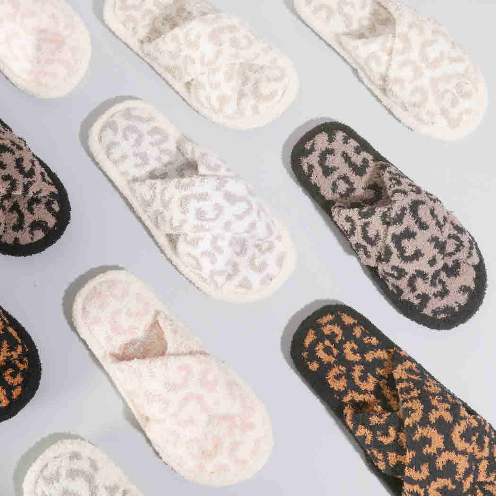 Luxury Soft Crossover Leopard Pattern Slipper: BEIGE / S/M