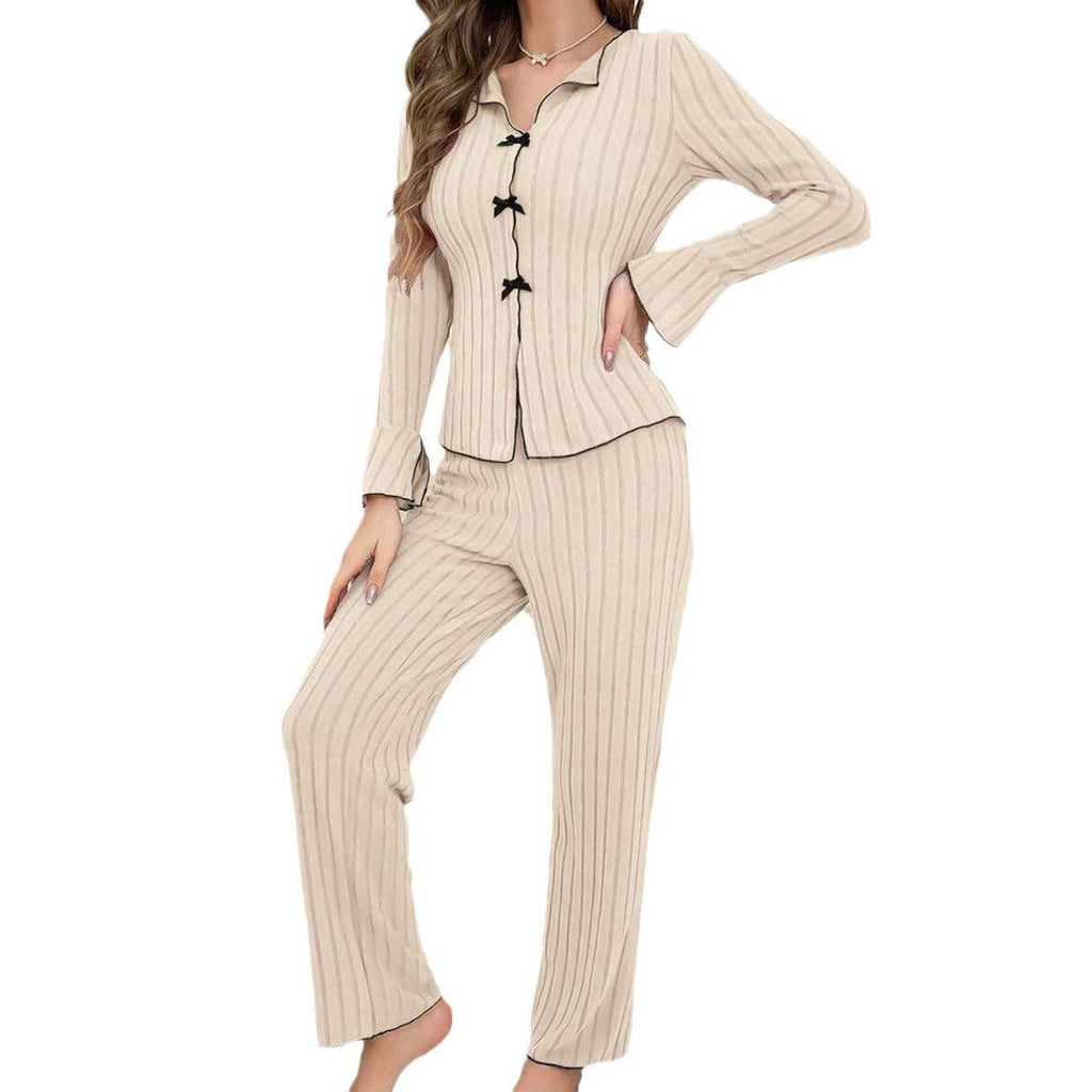 Women's Pajama Set Cozy All-Season Polyester Sleepwear: Off-white / L