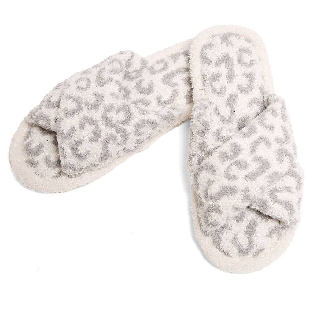 Luxury Soft Crossover Leopard Pattern Slipper: BEIGE / S/M