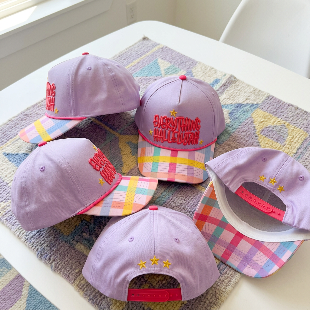 Everything Hallelujah Lavender Embroidered Hat (preorder)
