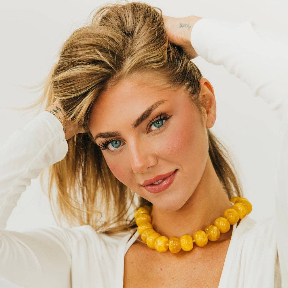 Bella Beaded Necklace - WATERPROOF: Red