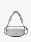 Nylah Flapover Crossbody – Woven Strap Bag | EH2708 : Silver