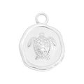 18K Gold PVD Sea Turtle Epoxy Charm: Stainless