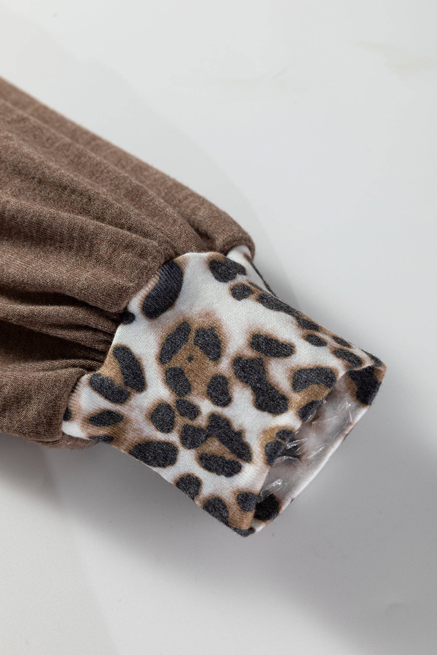 Color Block Leopard Dolman Sleeve High Low Baggy Sweatshirt: Light Pink / 75%Polyester+20%Viscose+5%Elastane / L