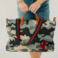 Chelsie Canvas Printed Tote: Camo