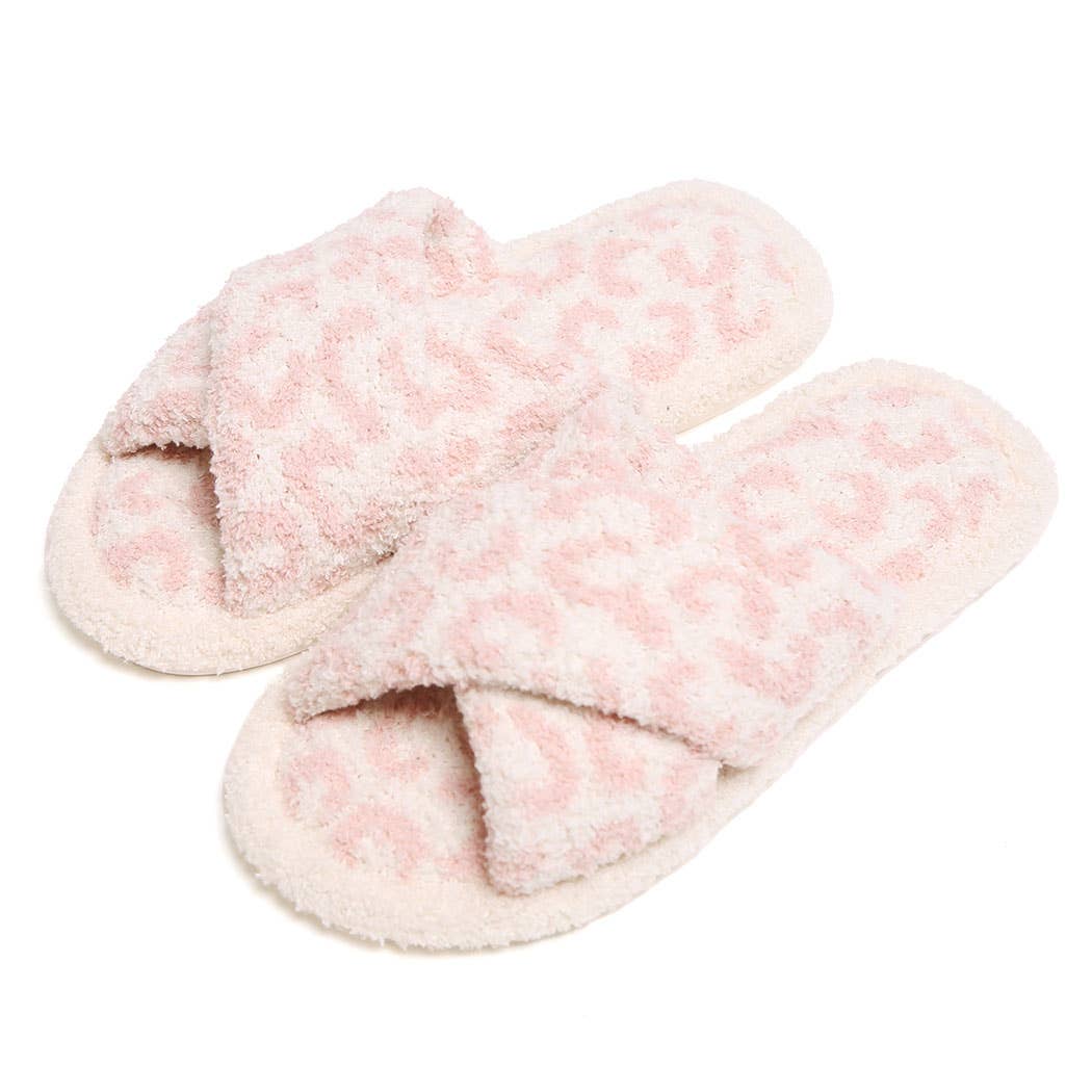 Luxury Soft Crossover Leopard Pattern Slipper: BEIGE / S/M