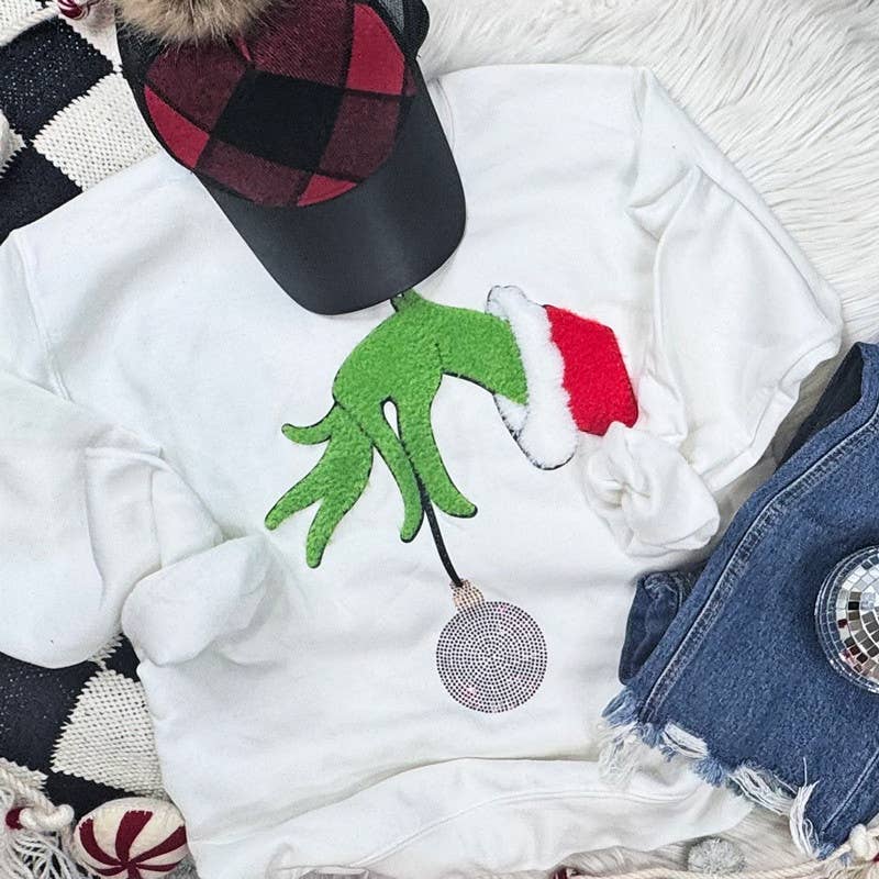 Fluffy Hand Holding an Ornament Patch
