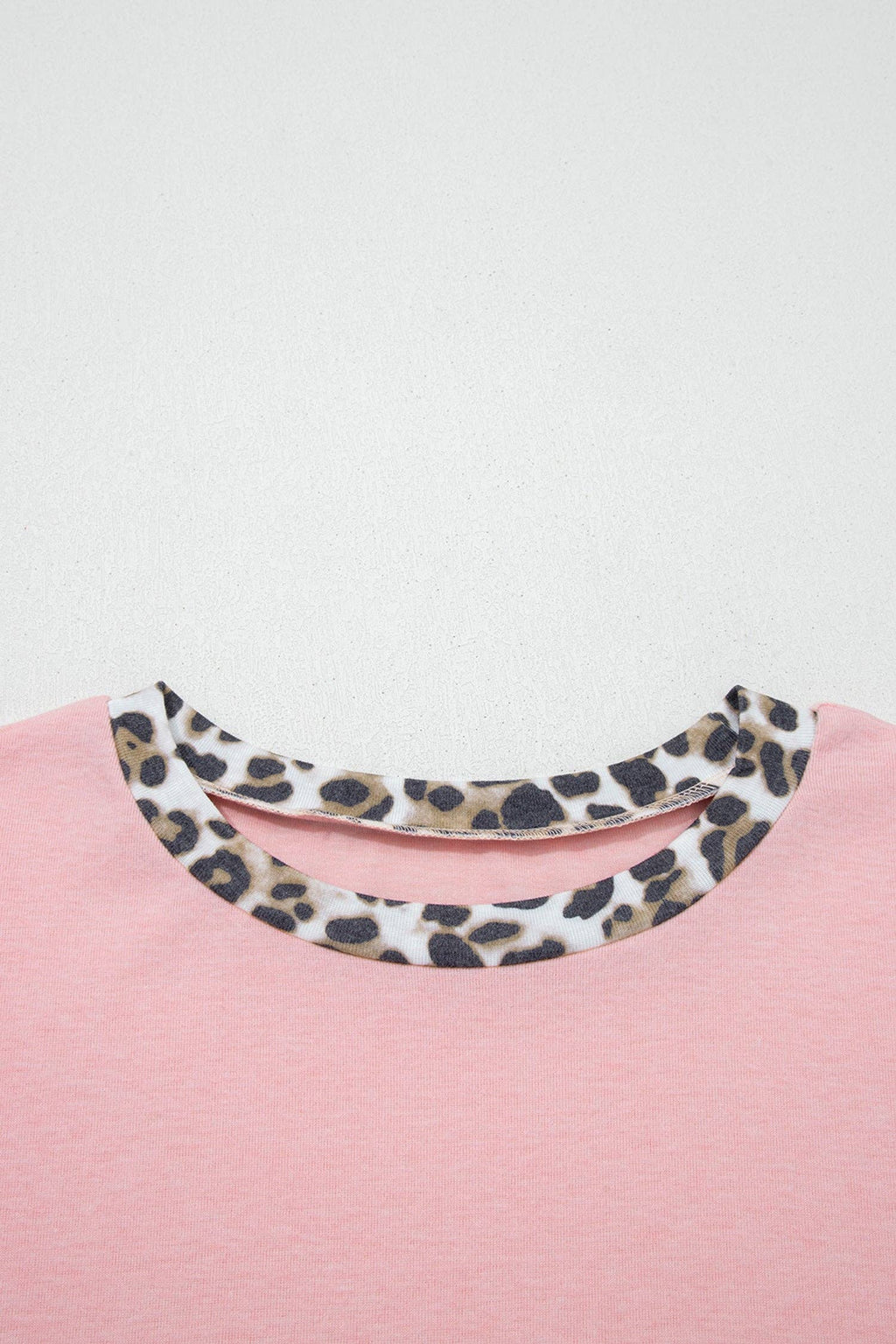 Color Block Leopard Dolman Sleeve High Low Baggy Sweatshirt: Light Pink / 75%Polyester+20%Viscose+5%Elastane / L