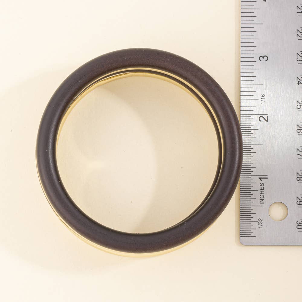 Matte And Metallic Tube Bangle Bracelet Set: DBR