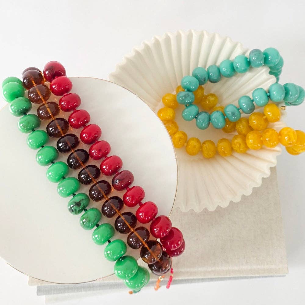 Bella Beaded Necklace - WATERPROOF: Red