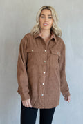 Fletcher Corduroy/Plaid Reversible Shacket | SKT2204 : Corduroy/Brown / S/M