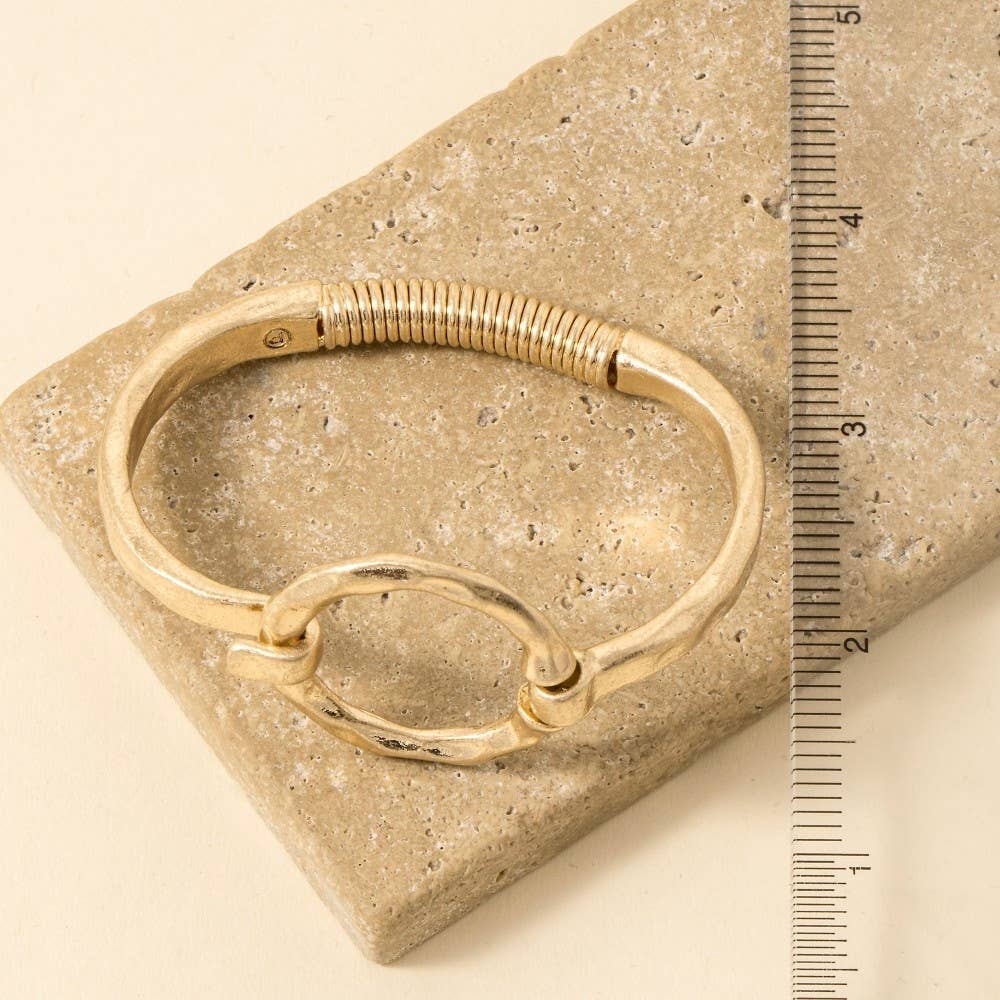Hammered Circle Bangle Bracelet: WS