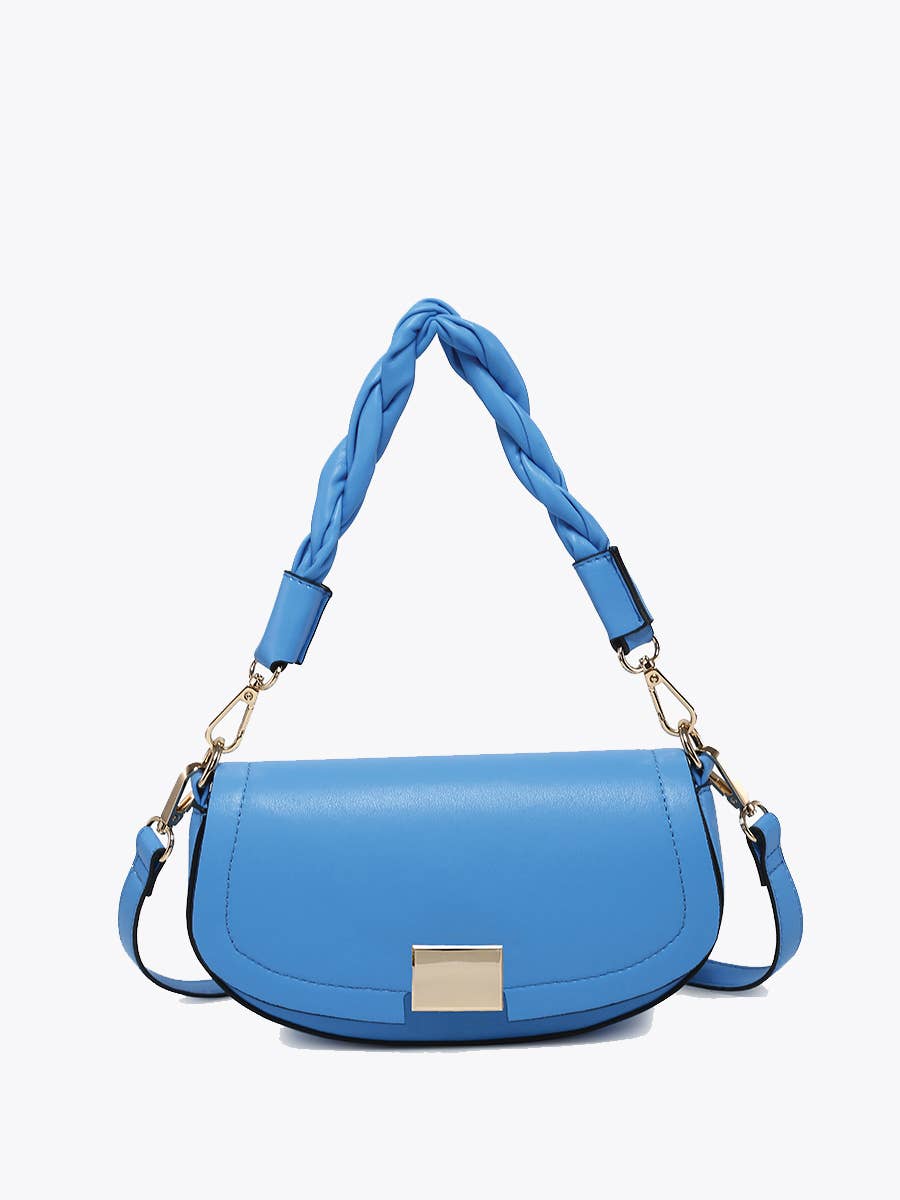 Nylah Flapover Crossbody – Woven Strap Bag | EH2708 : Black