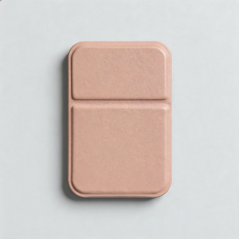 Faux PU Leather Pocket Mirror: Dusty Pink / One Size