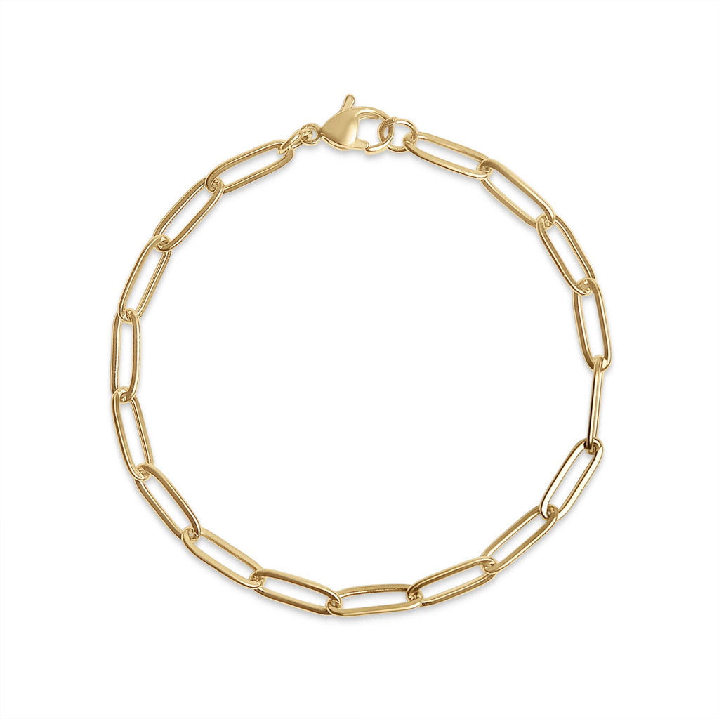 Stainless Steel Paperclip Chain Bracelet: Stainless / 7"