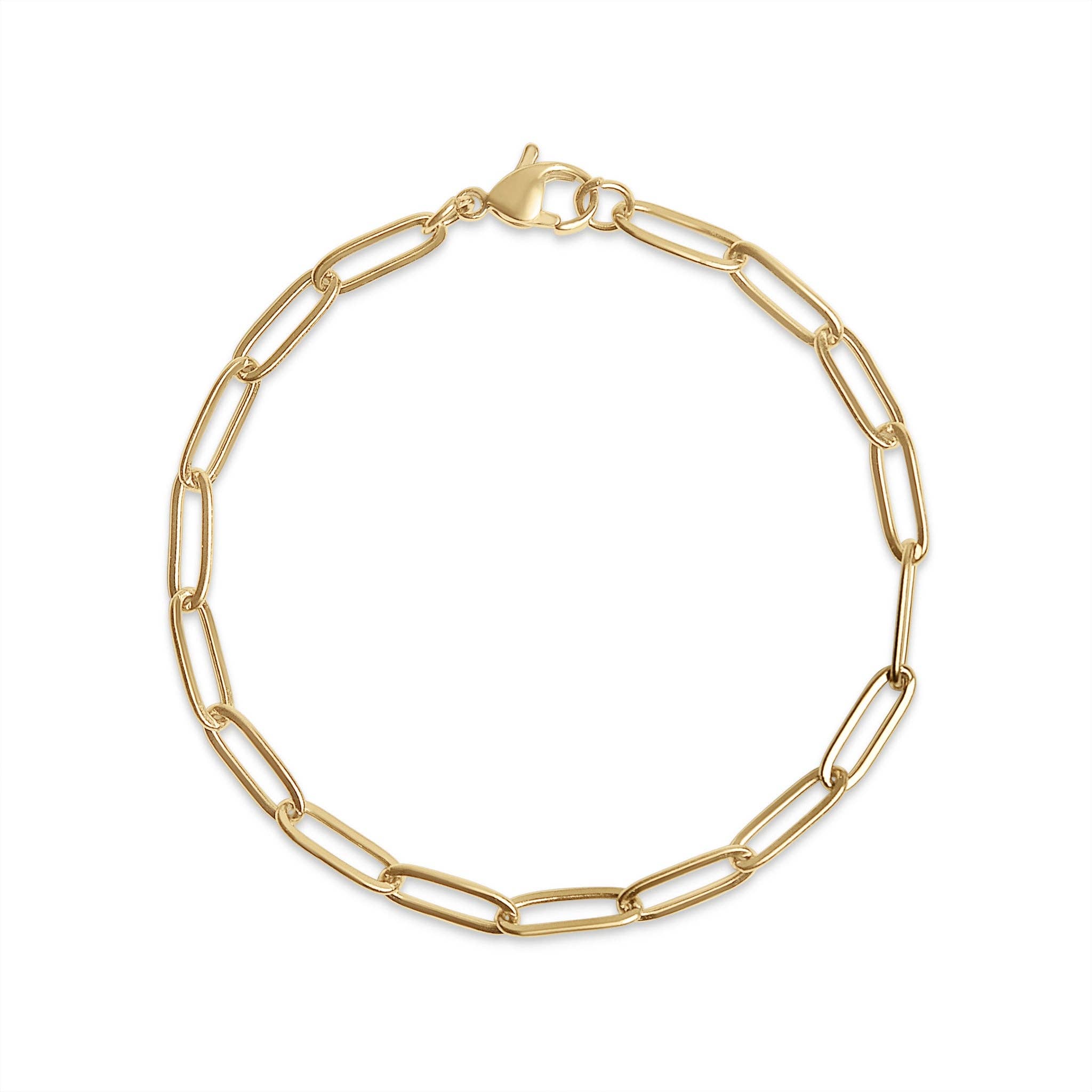 Stainless Steel Paperclip Chain Bracelet: Stainless / 7"
