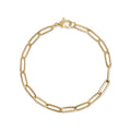Stainless Steel Paperclip Chain Bracelet: Gold / 7"