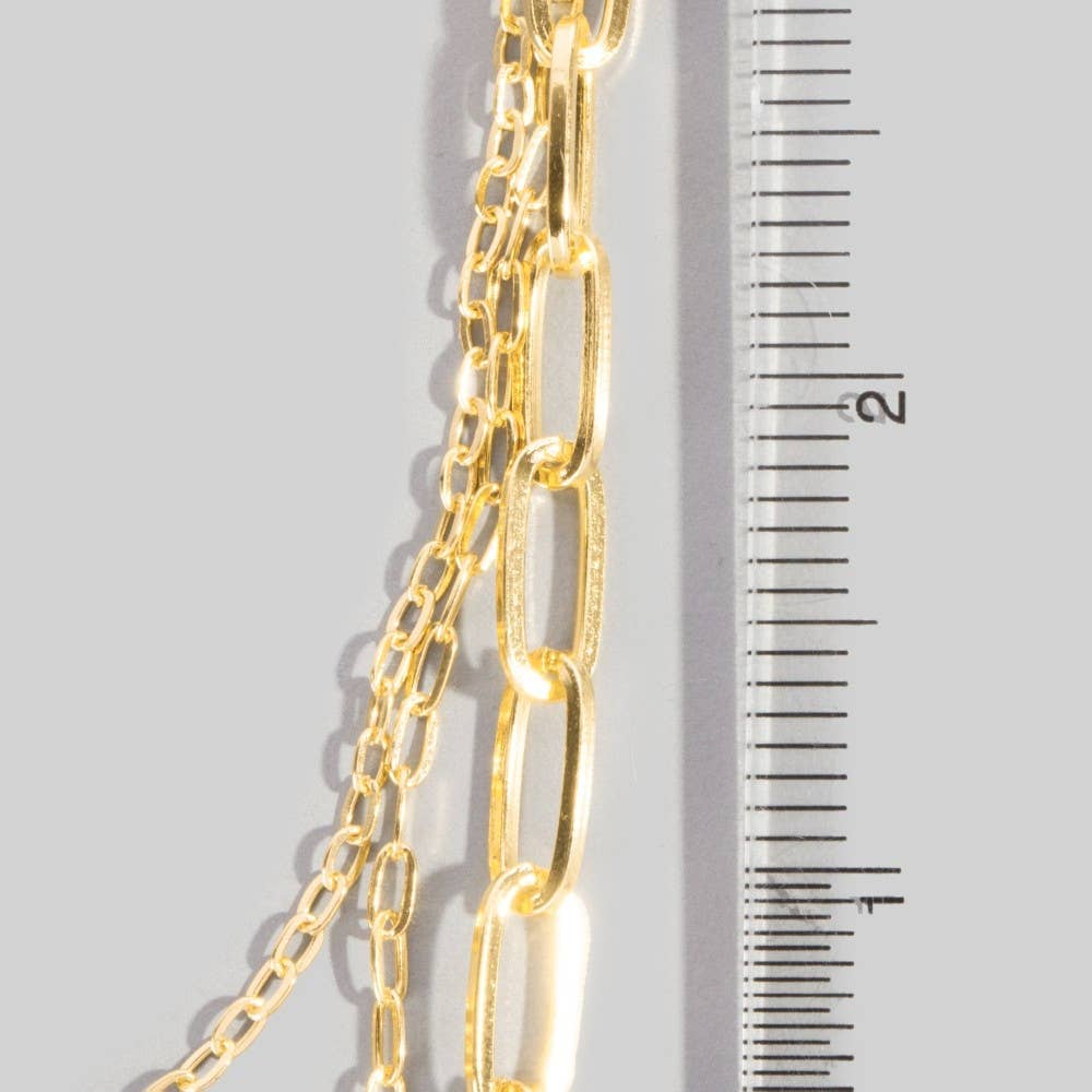 Triple Oval Chain Link Necklace: G