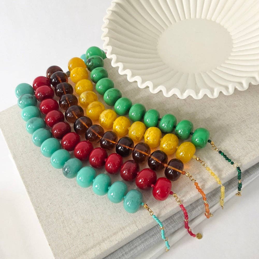Bella Beaded Necklace - WATERPROOF: Emerald