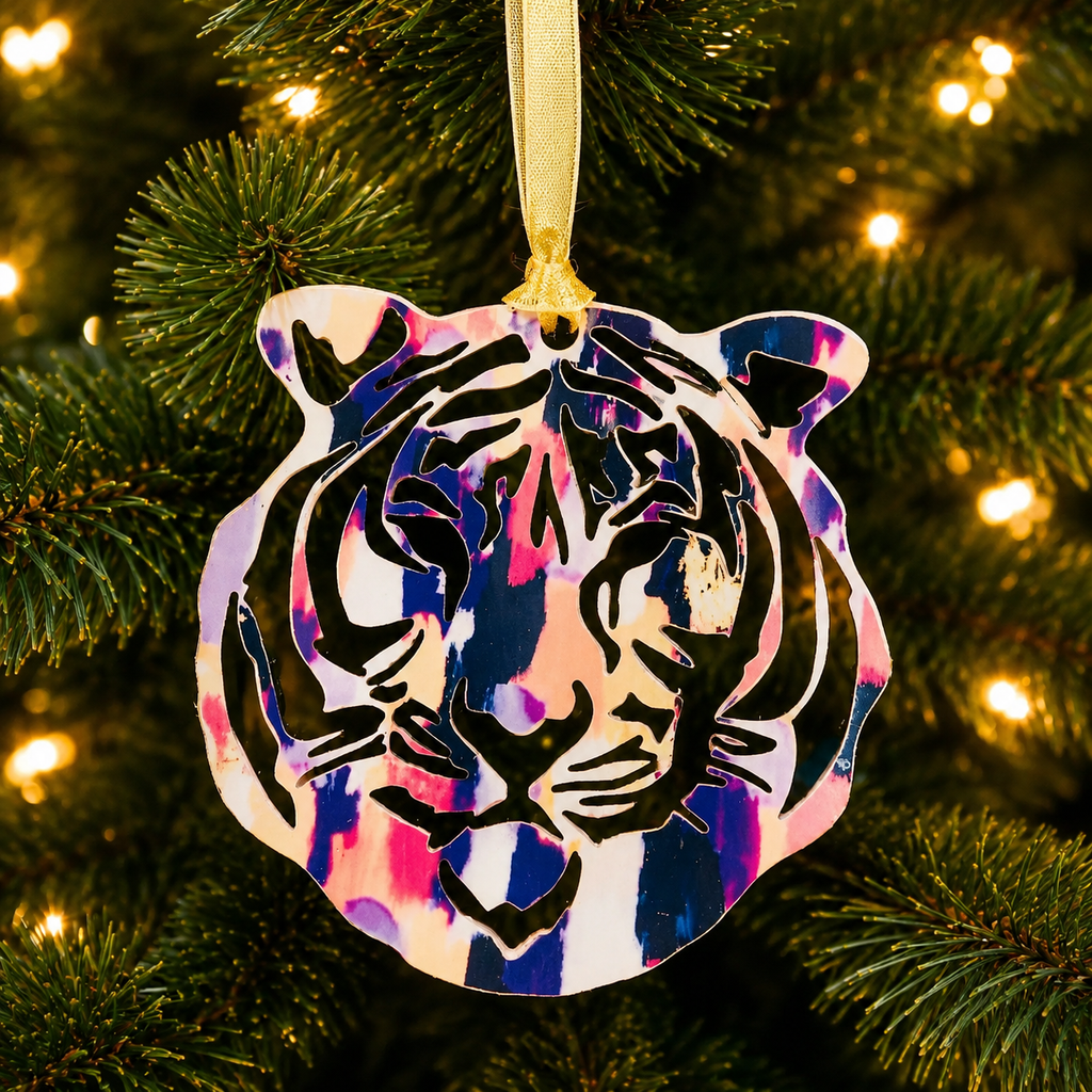 Purple and Orange Clemson Ornament