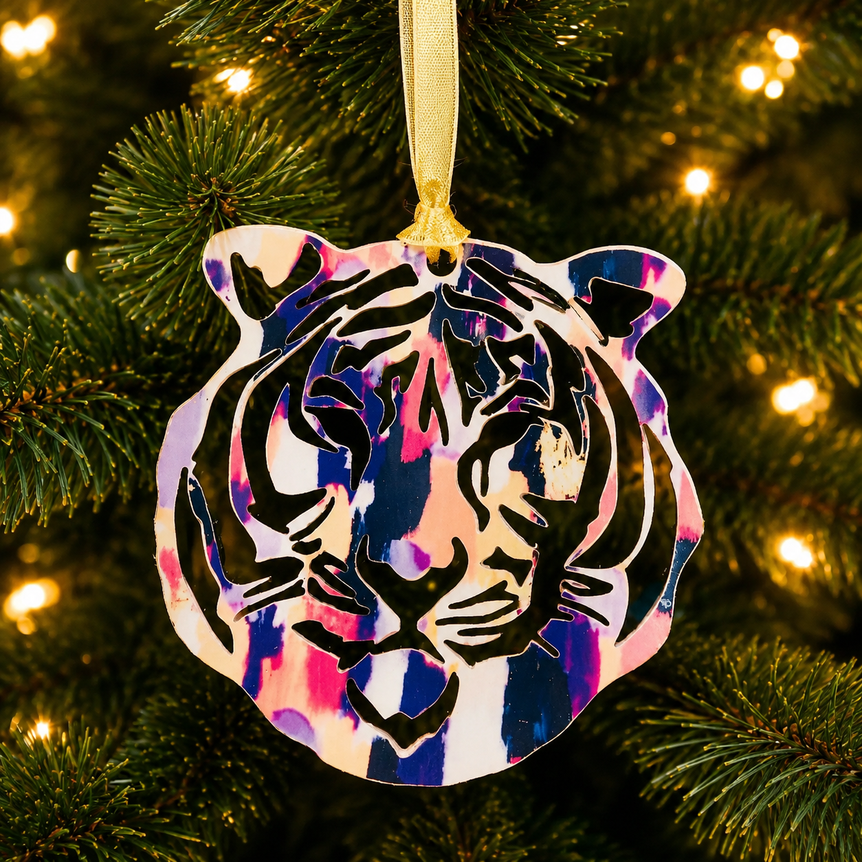 Purple and Orange Clemson Ornament