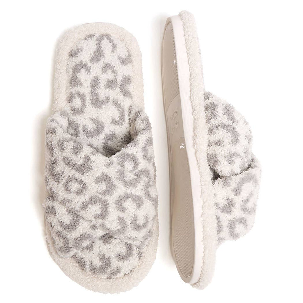 Luxury Soft Crossover Leopard Pattern Slipper: BEIGE / M/L