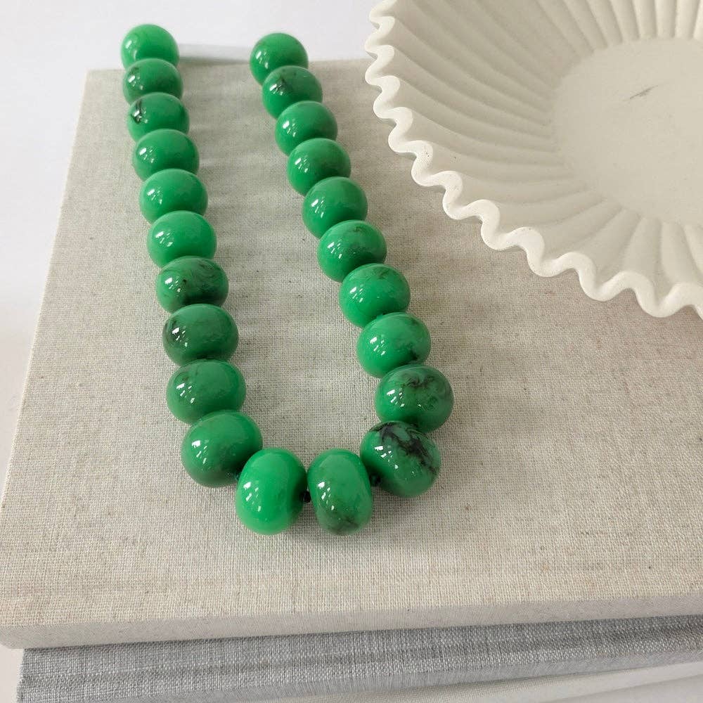 Bella Beaded Necklace - WATERPROOF: Red