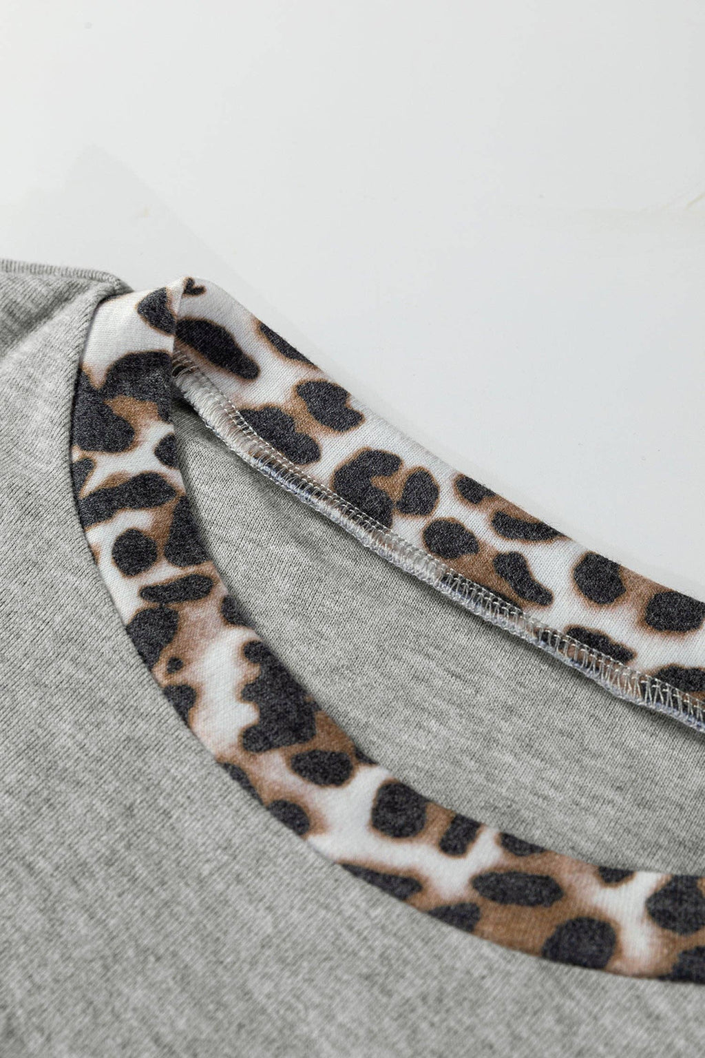 Color Block Leopard Dolman Sleeve High Low Baggy Sweatshirt: Light Pink / 75%Polyester+20%Viscose+5%Elastane / L