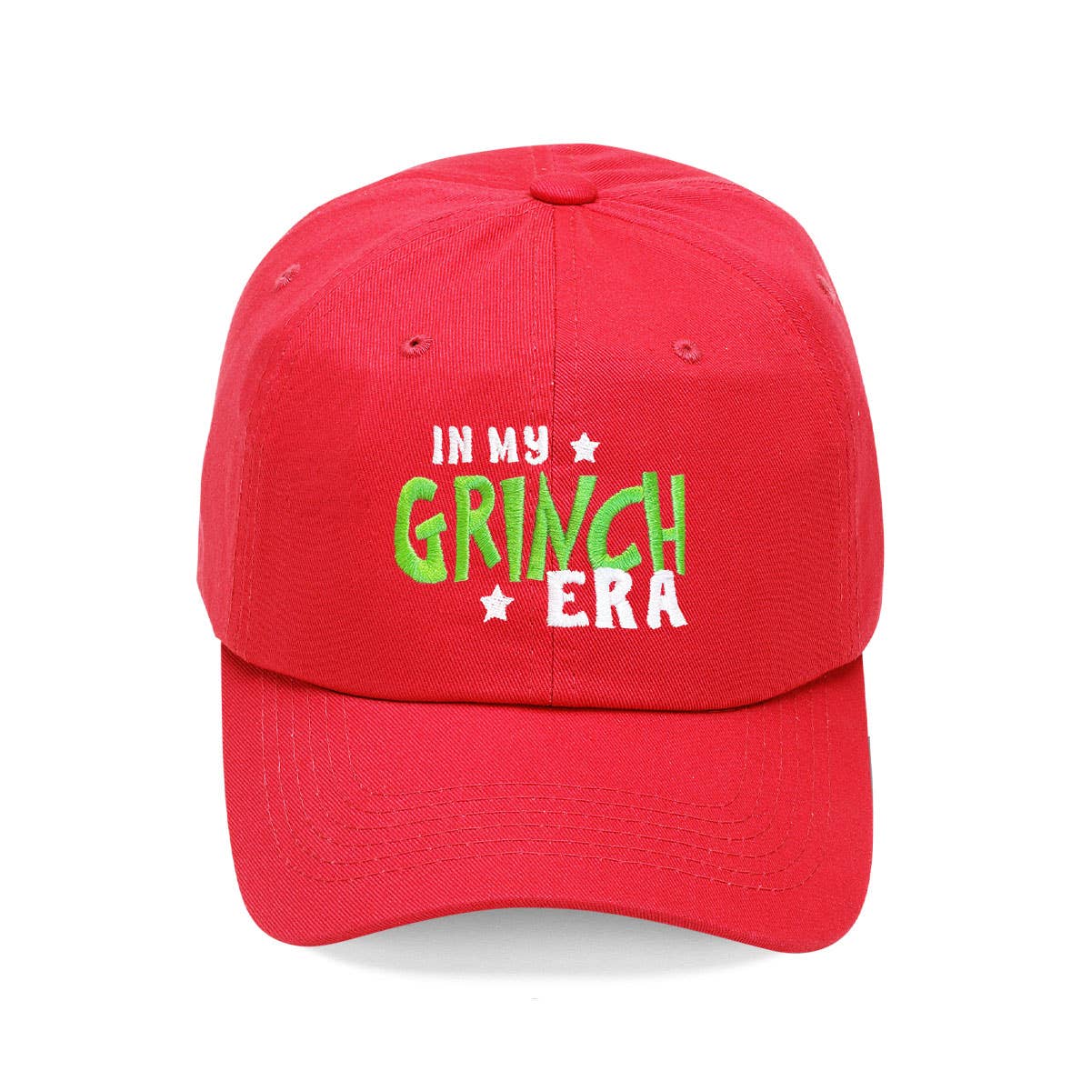 In my Grinch Era Cap: Hot Pink