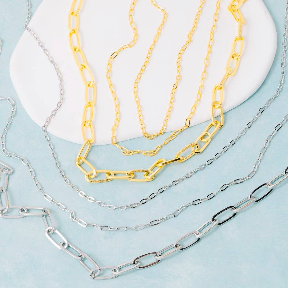 Triple Oval Chain Link Necklace: G
