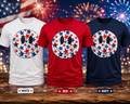 Smiley Face Red, White and Blue