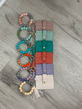 Wallet Wristlet Silicone Bead Tassel Keychain