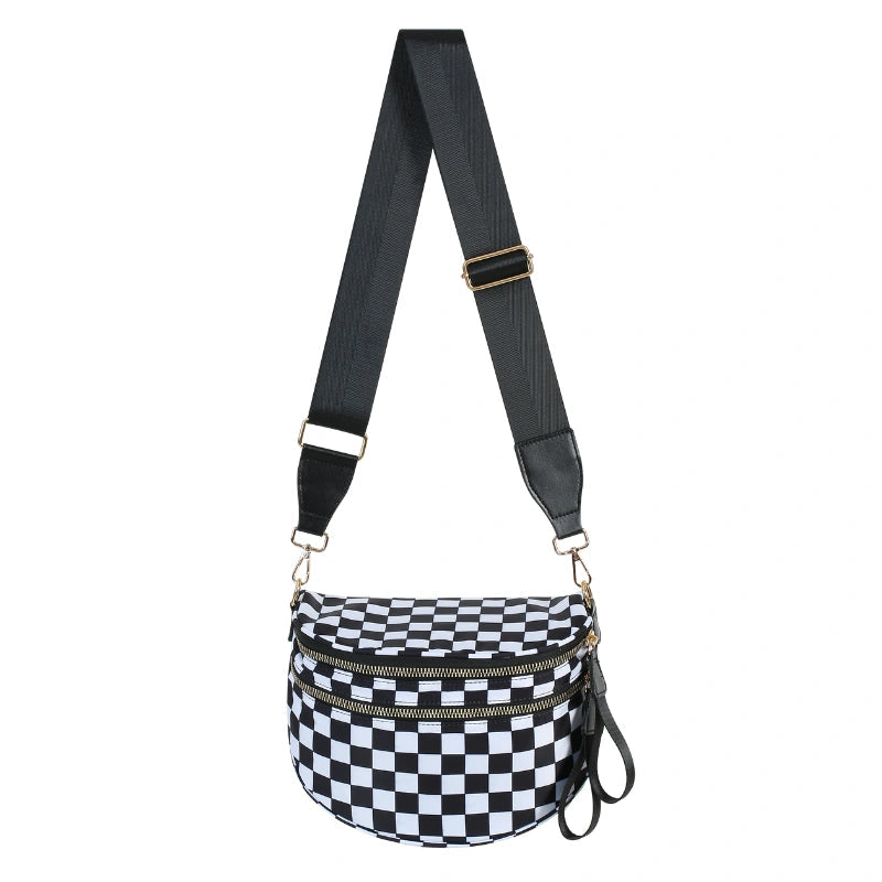Checkered Print Crossbody Bum Bag