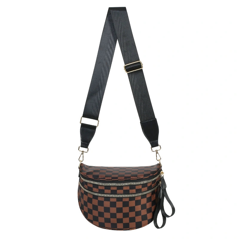 Checkered Print Crossbody Bum Bag