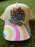 Canvas Hat with large fish with glasses