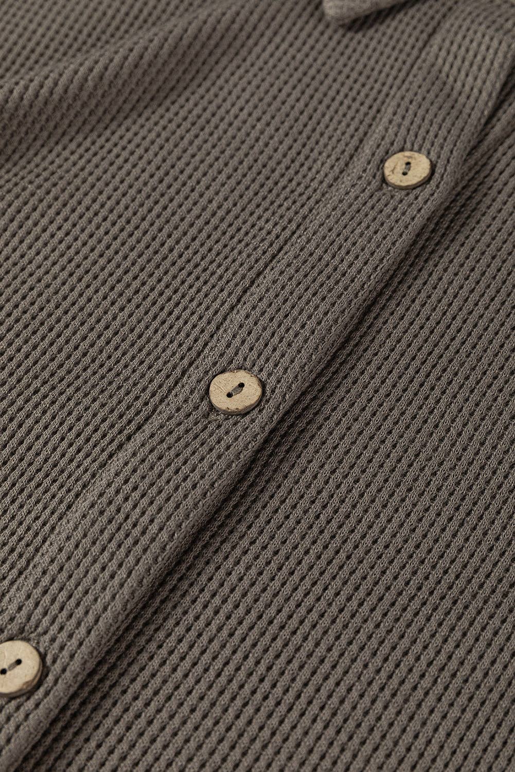 Simply Taupe Waffle Knit Shirt Tunic Dress: Simply Taupe / 75%Polyester+25%Cotton / M