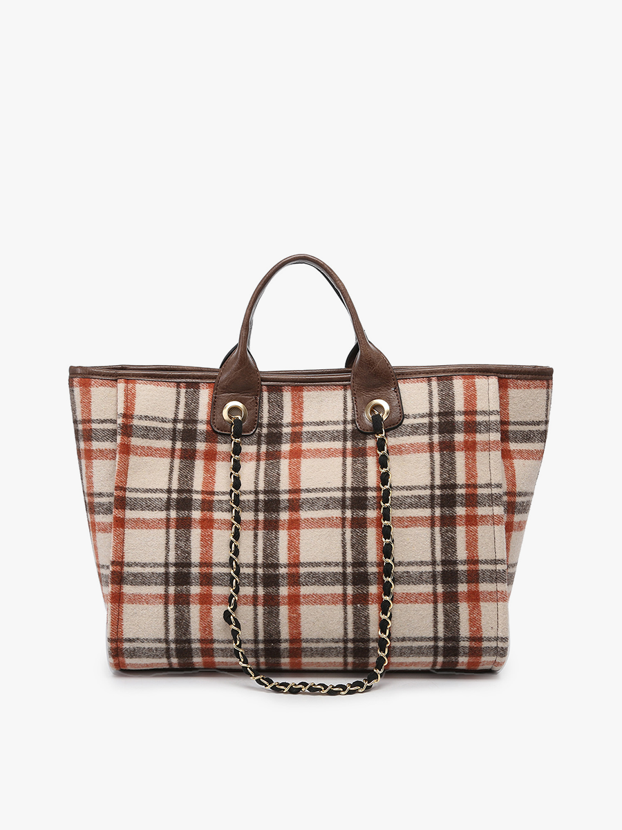 Kristina Satchel Bag – Chain Strap Style | M2044 : Red/Black