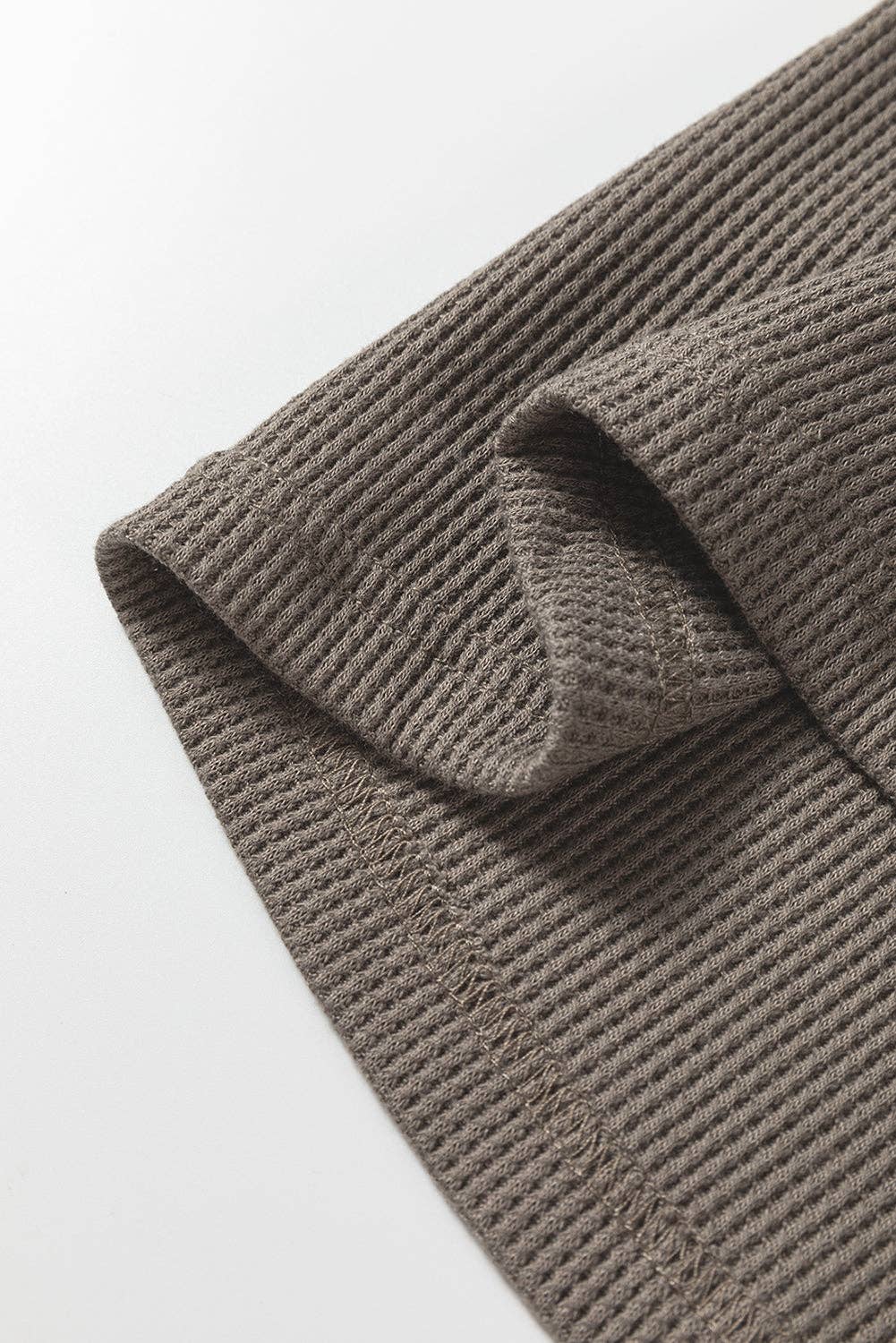 Simply Taupe Waffle Knit Shirt Tunic Dress: Simply Taupe / 75%Polyester+25%Cotton / XL