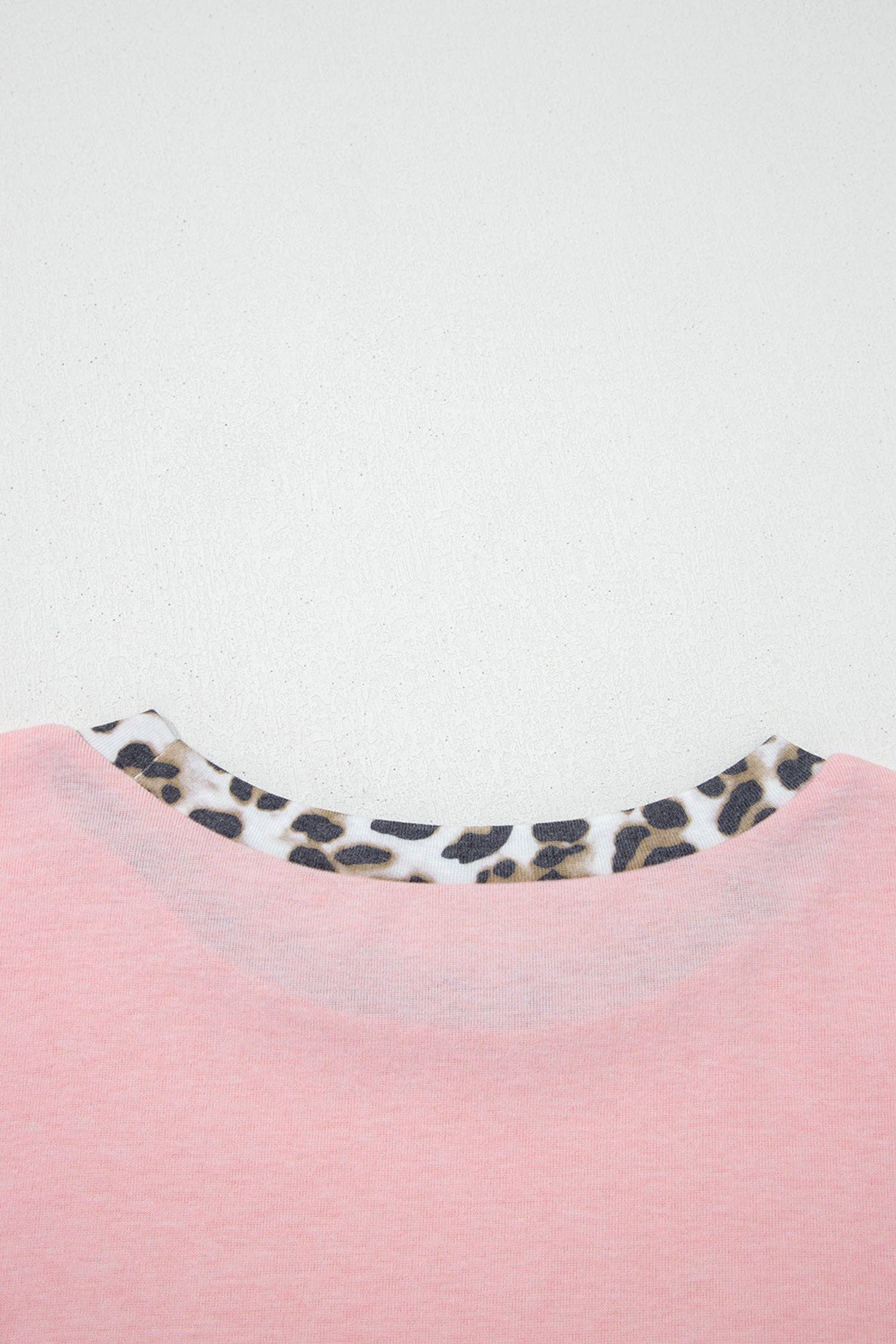 Color Block Leopard Dolman Sleeve High Low Baggy Sweatshirt: Light Pink / 75%Polyester+20%Viscose+5%Elastane / L