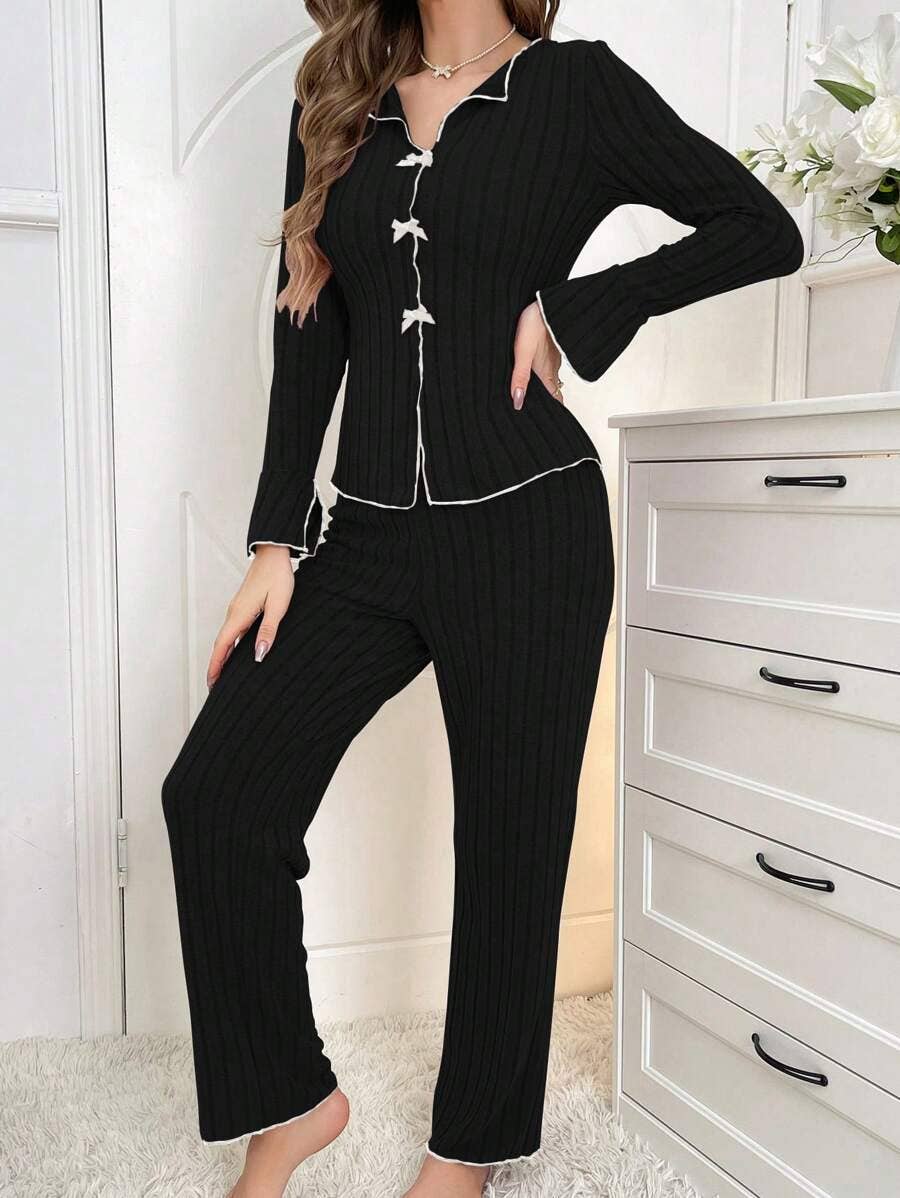Women's Pajama Set Cozy All-Season Polyester Sleepwear: Off-white / L