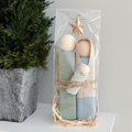 Simple Wooden Nativity Set | Hand-painted | Gift Wrapped: Sage & Dusty Blue