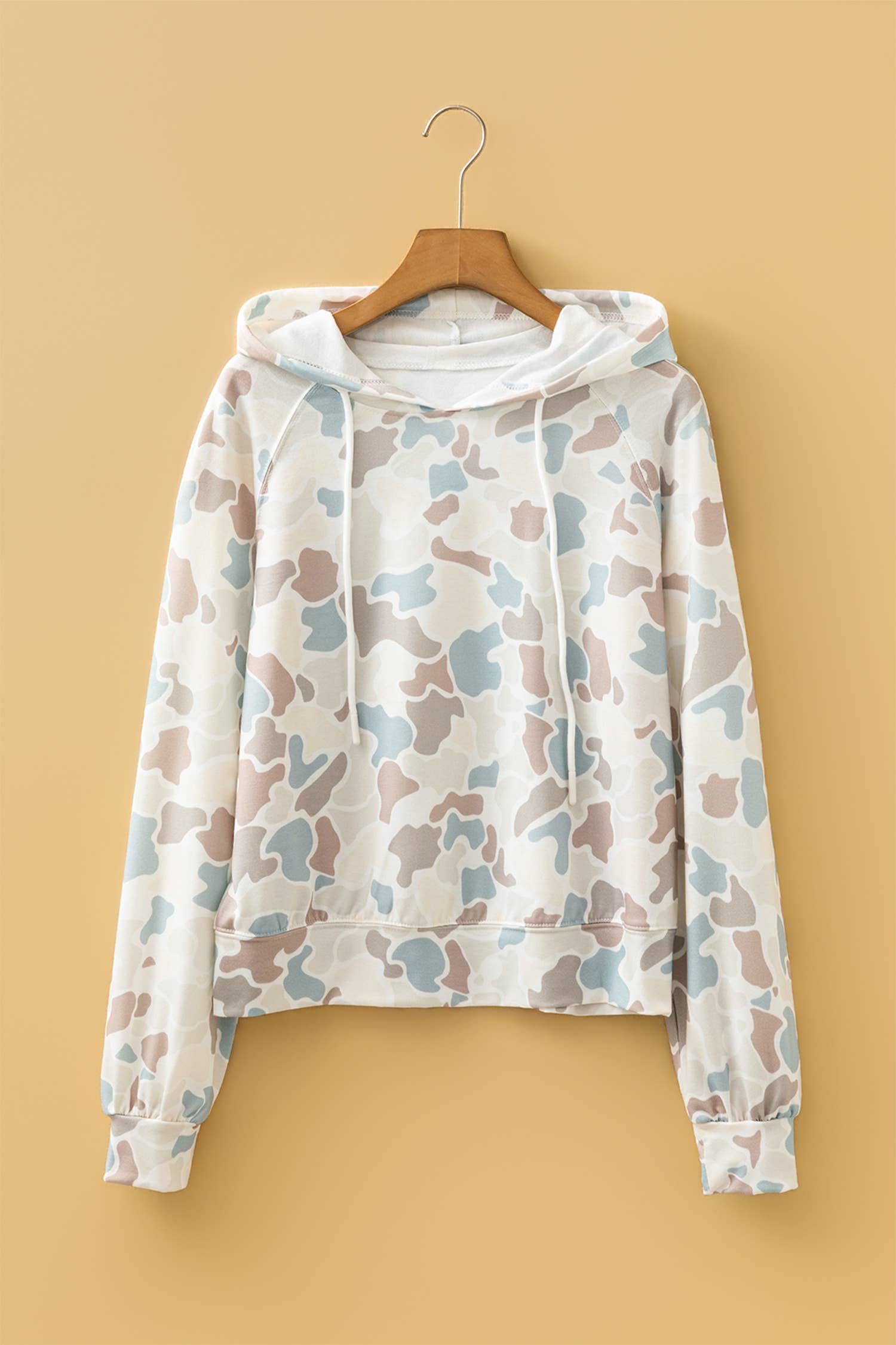 Fall Camouflage Woodland Print Drop Shoulder Tunic Tee: Sweatshirt / XL