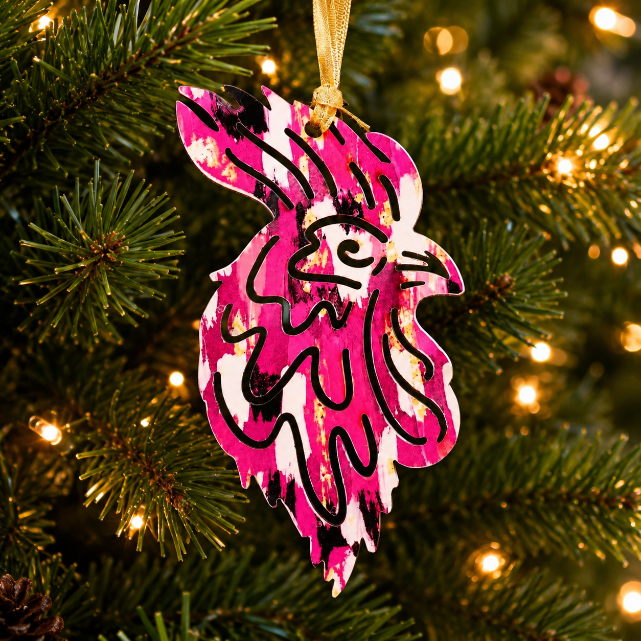 Multicolor Gamecock/Rooster Ornament