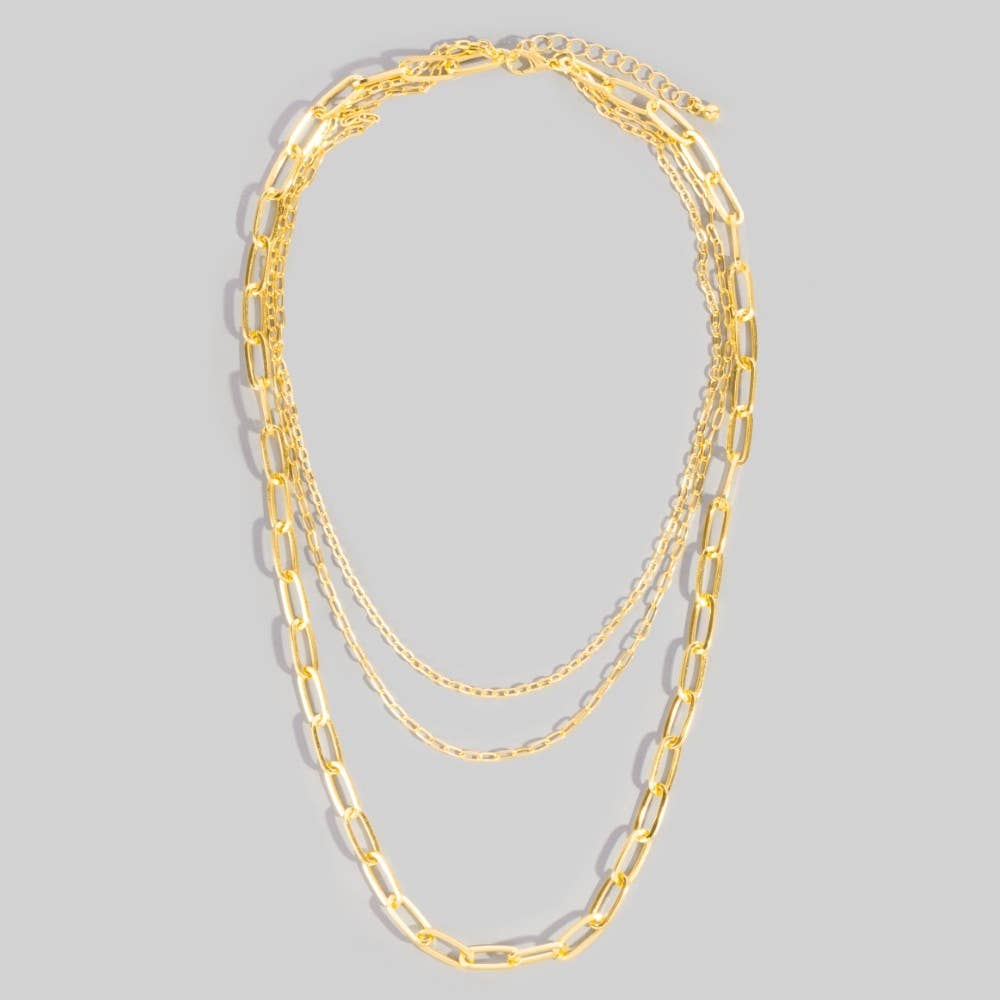 Triple Oval Chain Link Necklace: G