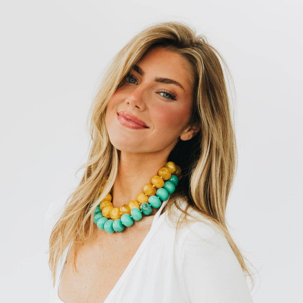 Bella Beaded Necklace - WATERPROOF: Emerald