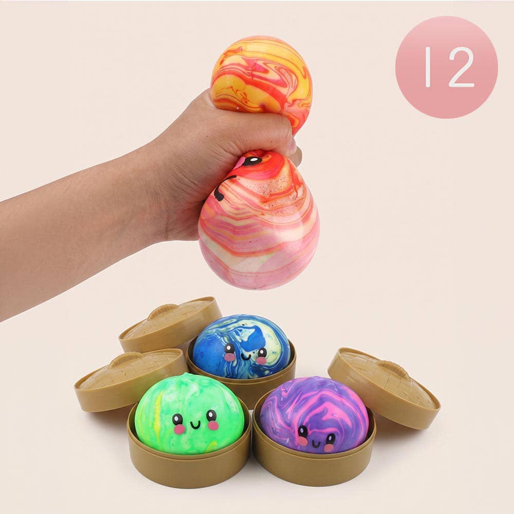 12PCS - Marble Squishy Mystery Dumpling Stress Relief Squishy Toy