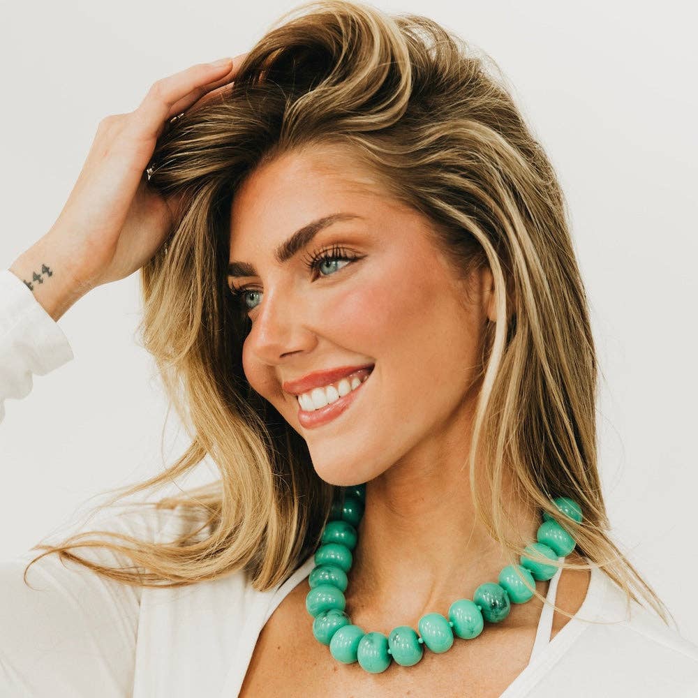 Bella Beaded Necklace - WATERPROOF: Amber