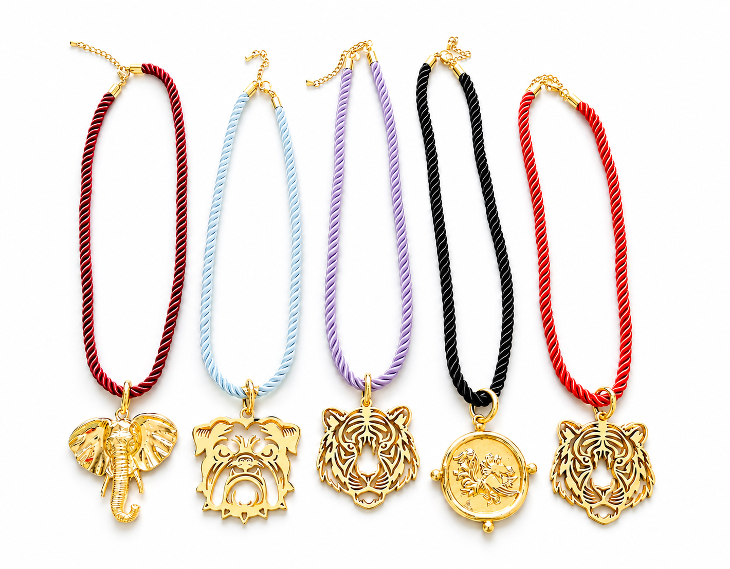 Game Day Cord Necklace|School Mascot Necklace: Tiger on Orange