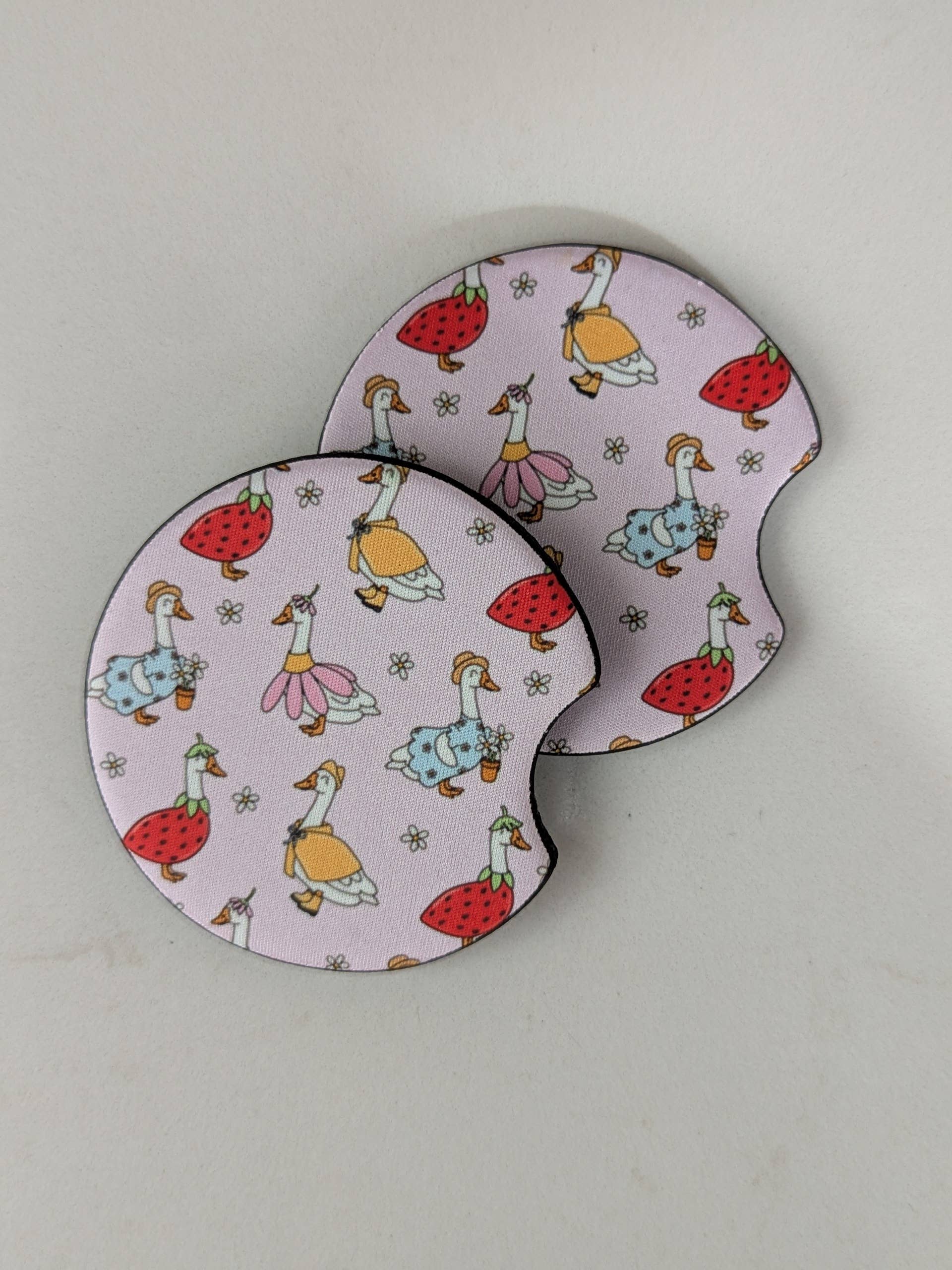Silly Goose Car Coasters: Blue coquette