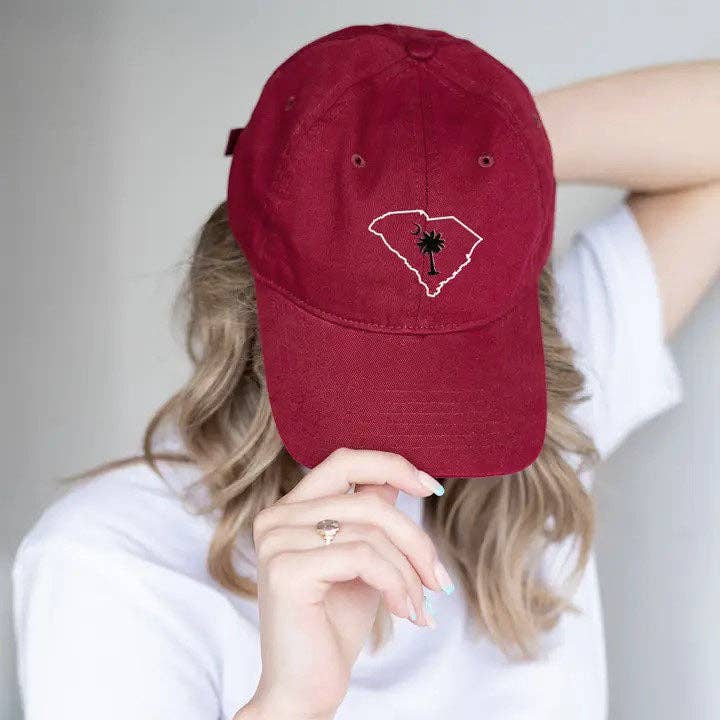 South Carolina Palmetto Embroidered Cap in Garnet for Game Days #M190VL-GAR-PMWB